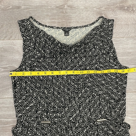 Ann Taylor Sleeveless Drape Neck Belted Knit Sheath Dress Graphic Print SP - Picture 10 of 16